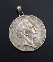 Los 6027 <br>Drei Mark 1911 Preussen, gehenkelt, 16,9g.