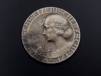 Auktion 340 / Los 6029 <br>Silbermedaille 925/000 Schweizerischer Schützenverein , 300 M , 19,5g., Namensgravur