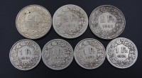 Los 6030 <br>Konvolut Franken, Silber, zus. 49g.