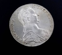 Auktion 340 / Los 6031 <br>Maria Theresien Taler, Nachprägung, Silber, 28g.