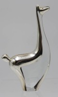 Auktion 340 / Los 10020 <br>Kunstglasfigur, Alpaca, tewil. versilbert, ca. H-18,5cm