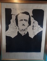 Los 5011 <br>Horst JANSSEN (1929-1995) 1966 "Edgar Ellen Poe" Lithografie, handsigniert, ger/Glas, RG 67x54 cm