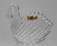 Los 10037 <br>figürliche Kristall-Schale, Schwan, Nachtmann, H-15cm B-17,5cm.