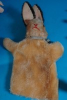 Los 12040 <br>Steiff Handpuppe, Hase, nur Knopf, H-21 cm