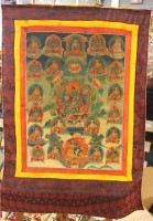 Auktion 340 / Los 15554 <br>Thangka, Darstellungen der 21 Taras, Tibet, älter, ca, 110 x 83cm.