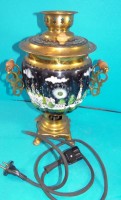 Los 16033 <br>russischer elektrischer Samowar, umlaufend bemalt, H-35 cm
