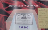 Auktion 340 / Los 6041 <br>Historische Wertpapiere, Kalender 1996
