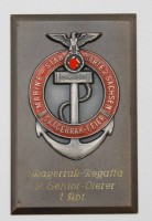 Los 7030 <br>Siegerplakette, Skagerrak-Regatta 2. Senior-Vierer 1. Abt. , verso Herst. A.Klingberg Chemnitz, original ?