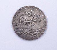 Medaille , Paris, 1898 Et Servat et Avget , Ansicht von Paris mit der Brücke Pont au Change , 20,01g.,D. 36,9mm