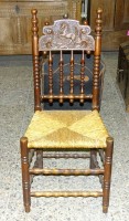 Auktion  / Los 14045 <br>+Altländer Stuhl, Lehne mit Niedersachsen-Ross, H-104 cm