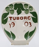 Los 9036 <br>Wand-Plakette, Tuborg 1903, Copenhagen, Aluminia, 22 x 19cm.