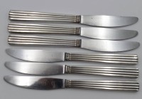 Los 11049 <br>6x Messer, Georg Jensen, Bernadotte, Sterling-Griffe, ca. L-22cm.