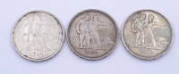 3x 1 Rubel 1924, Russland, zus. 59,92g., D. 33,6mm