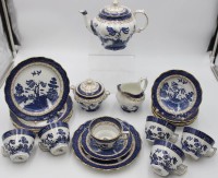 Los 9046 <br>Teeservice, Booths, Real Old Willow, komplett für 6 Personen, Teekanne H-15,5cm Tasse H-6,5cm.