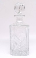 Los 10059 <br>Schwere Bleikristall Karaffe mit Zapfen H. 26.cm Ø 9cm