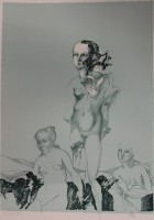 Los 5038 <br>wohl Heinrich Richter (1920-2007), Lithographie, ungerahmt, BG 75  x 56cm, Für Frau Zürcher