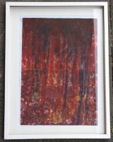 Auktion 340 / Los 4041 <br>Hermann Nitsch ( 1938 - 2022 ) Mischtechnik auf Prägedruck (Unikat) , Nummeriert 14/50, unten Rechts Signiert und Datiert ´99, Echtheit bestätigt durch die "Nitsch Foundation" Wien Motivgröße : 53,4 x 37,7 cm 