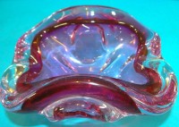 Auktion 500014 / Los  <br>gr. schwerer Kunstglas-Aschenbecher, H-8 cm, 19x14 cm