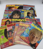 Auktion 340 / Los 3042 <br>14x div. Ausgaben der "Bravo" aus den 70er Jahren, teilw. Gebrauchsspuren, 2x stärker