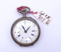 Los  <br>Damen Taschenuhr, Silbergehäuse 800/000, mechanisch, Werk läuft, D. 30,5mm