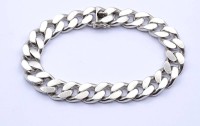 Los 1004 <br>Panzer Armband, Silber 835/000, L. 18,5cm, B. 10,5mm, 47g.