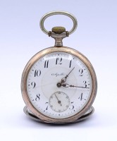 Los 2007 <br>Herren Taschenuhr "Apollo", Silbergehäuse 800/000, mechanisch, Werk läuft, D. 48mm, Alters- und Gebrauchsspuren, Zifferblatt mit Riss