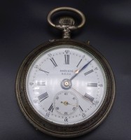 Los 2014 <br>Taschenuhr der Marke BRÉVETÉ S.G.D.G mit Hammerschlagwerk (wohl Defekt) Uhr läuft , 0,800 Silbergehäuse Ø56mm