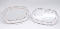 Los 8017 <br>2x kleine  Servierplatten von Hutschenreuther Dekor : Mainau L. 25,5 cm B. 15 cm