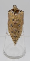 Los 10000 <br>kl. Krug um 1900, Emaillemalerei, Henkel mit Spannungsriss, teilw. berieben, H-16cm.