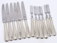 Los 11011 <br>Desertbesteck für 6 Personen, 12 Teile, England, gut erhalten, L-18 cm