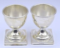 Los 11019 <br>2x versilberte Eierbechen EPNS,  6 cm