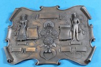 Auktion 341 / Los 15001 <br>Zinn-Stammbaum-Platte, 12x17 cm