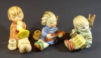 3x kl. Goebel-Musik-Kerzenengel, alle älter. H-ca. 6 cm