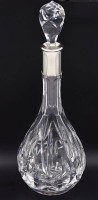Auktion 341 / Los 10011 <br>kl. Kristallkaraffe mit Silberhals-835-, guter Zustand, H-22 cm