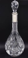 Los 10011 <br>kl. Kristallkaraffe mit Silberhals-835-, guter Zustand, H-22 cm