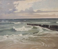 Los 4002 <br>Ernst TROCH (1925-1996), Küste, Öl/Hartfaser, gerahmt, RG 62 x 72cm.