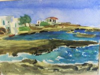Los 4013 <br>H.Christ oder ähnlich "Klippen im Strurm" verso betiteltes Aquarell, ger/Glas, RG 42x52 cm