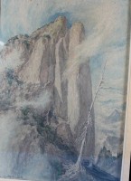 Los 4017 <br>A. Goldschmitt , 1947 "Bergspitze" Aquarell, MG 35x24 cm, ger/Glas, RG 52x40 cm