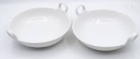 Los 8031 <br>2x kl. Beilagenschälchen "KPM" Berlin, weiss mit Griffen, H-5 cm, D-13 cm