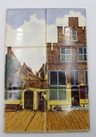Auktion 341 / Los 9002 <br>Fliesenbild, Niederlande, auf Holz, ca. 32,5 x 21,8cm.