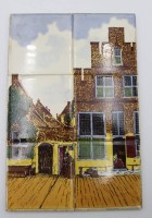 Los 9002 <br>Fliesenbild, Niederlande, auf Holz, ca. 32,5 x 21,8cm.