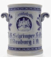 Los 9003 <br>alter Kautabaks-Topf, Oldenburg, Deckel fehlt, graues Steinzeug, H-19cm
