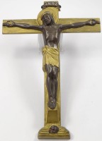 Los 15017 <br>Bronze-Wandkruzifux, H-30,5x22,5 cm