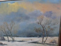Los 4029 <br>Fedor SZERBAKOW (1911-2009) "Winter bei Worpswede" Öl/Platte, gut gerahmt, RG 74x93 cm