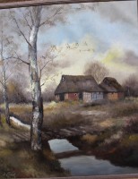 Auktion 341 / Los 4030 <br>Peter Zimmermann "Woprspweder Landschaft", Öl/Leinen, gerahmt, RG 83x70 cm