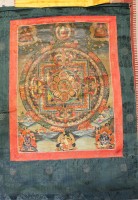 Los 15507 <br>Thanka, älter, Tibet, verso Stempel, ca. 82,5 x 58,5cm.