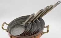 Los 15029 <br>7x div. Kupferpfannen, älter, D-23&gt;9cm, ohne Untersetzer!