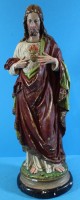 Auktion 341 / Los 15031 <br>hohe Christus-Statue aus Stuck, bemalt, div. Abplatzer, H-43 cm