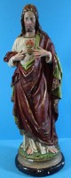 Los 15031 <br>hohe Christus-Statue aus Stuck, bemalt, div. Abplatzer, H-43 cm