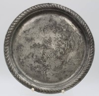 Los 15046 <br>Zinn-Teller, älter, D-26,5cm, Altersspuren
